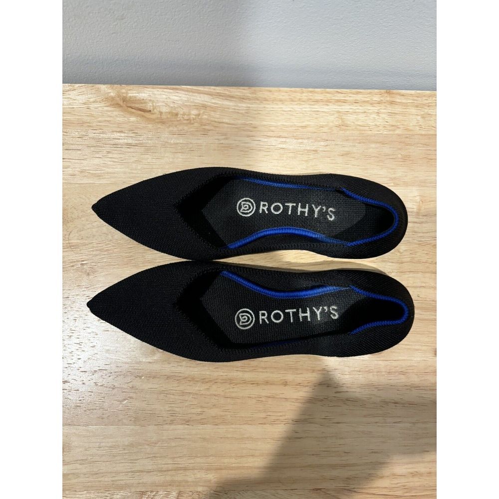 Rothy's The Point Classic Black Ballet Flats-Women's Size 5W EUC